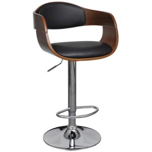 VidaXL Barska stolica od zaobljenog drva i umjetne kože