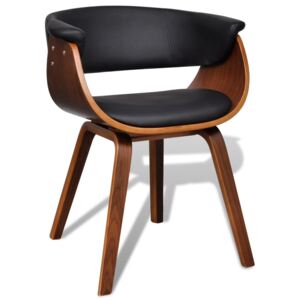 VidaXL Blagovaonska stolica od zaobljenog drva i umjetne kože