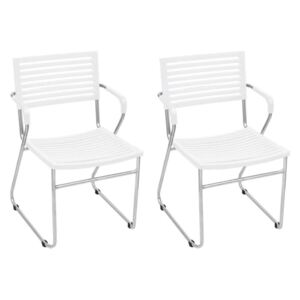 VidaXL Složive blagovaonske stolice od plastike 2 kom bijele