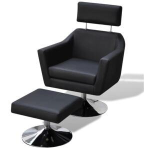 VidaXL Crna fotelja od vještačke kože