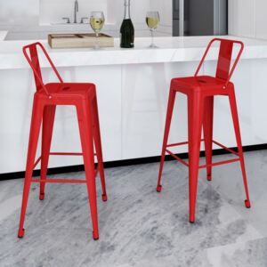 VidaXL Barske stolice od čelika 2 kom crvene