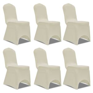 VidaXL Rastežljive navlake za stolice u kremoj boji 6 kom