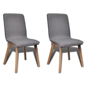VidaXL Blagovaonske stolice od tkanine i hrastovine 2 kom svjetlosive