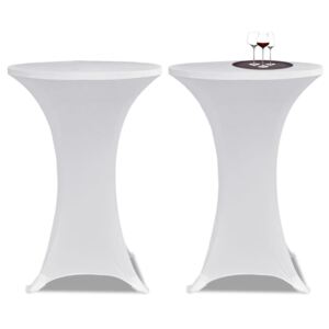VidaXL Bijeli rastežljiv stolnjak za stolove Ø70 2 kom