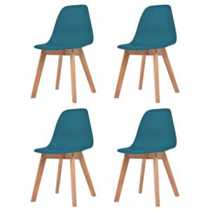 VidaXL Blagovaonske stolice 4 kom tirkizne plastične