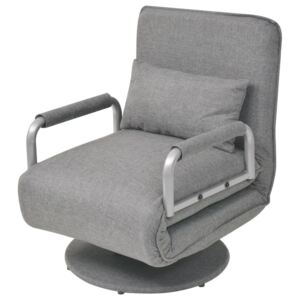 VidaXL Okretna stolica sofa krevet od tkanine svjetlosivi