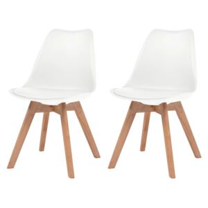 VidaXL Blagovaonske stolice od umjetne kože 2 kom bijele