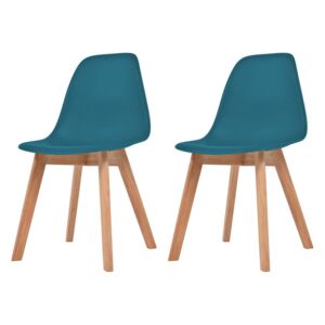 VidaXL Blagovaonske stolice od plastike 2 kom tirkizne