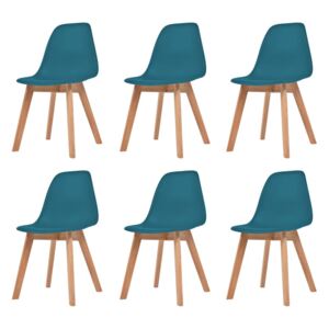 VidaXL Blagovaonske stolice 6 kom tirkizne plastične