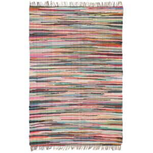 VidaXL Ručno tkani tepih Chindi od pamuka 80x160 cm raznobojni