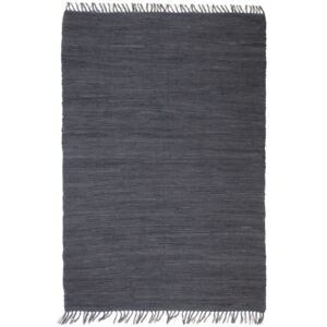 VidaXL Ručno tkani tepih Chindi od pamuka 160x230 cm boja antracita