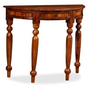 VidaXL Konzolni stol od masivnog drva šišama 90 x 40 x 76 cm poluokrugli