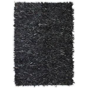 VidaXL Čupavi tepih od prave kože 190x280 cm sivi