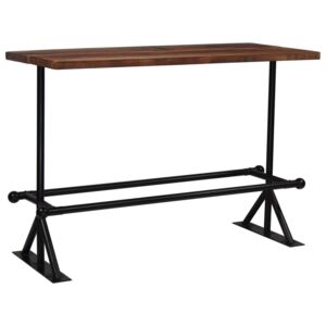VidaXL Barski stol od masivnog obnovljenog drva 150x70x107 cm tamno smeđi
