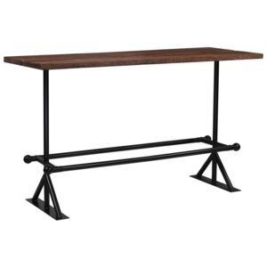 VidaXL Barski stol od masivnog obnovljenog drva 180x70x107 cm tamno smeđi