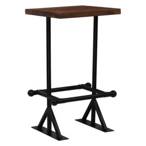 VidaXL Barski stol od masivnog obnovljenog drva 60x60x107 cm tamno smeđi