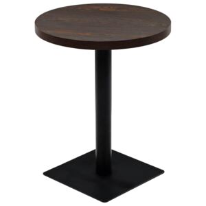 VidaXL Okrugli stol za bistro od MDF-a i čelika 60 x 75 cm tamni pepeljasti
