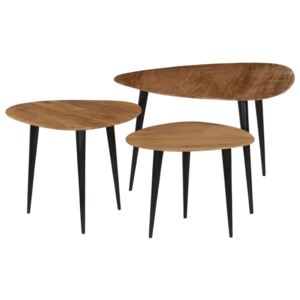 VidaXL 3-dijelni set stolića za kavu od masivnog bagremovog drva