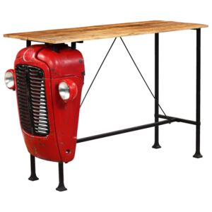 VidaXL Barski stol u obliku traktora od masivnog drva manga crveni 60 x 150 x 107 cm