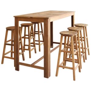 VidaXL 7-dijelni set barskih stolaca i stola od masivnog bagremovog drva