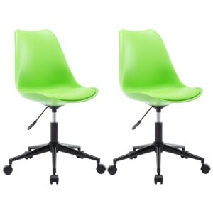 VidaXL Okretne blagovaonske stolice od umjetne kože 2 kom zelene