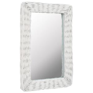 VidaXL Pleteno ogledalo bijelo 40 x 60 cm