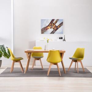 VidaXL Blagovaonske stolice od umjetne kože 4 kom žuto-crne