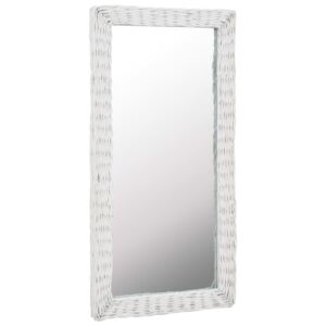 VidaXL Pleteno ogledalo bijelo 50 x 100 cm