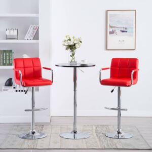 VidaXL Barske stolice s naslonima za ruke od umjetne kože 2 kom crvene