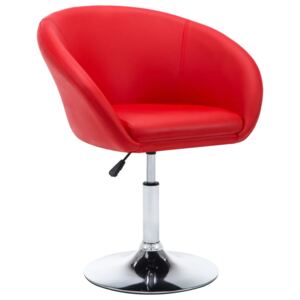 VidaXL Okretna blagovaonska stolica od umjetne kože crvena