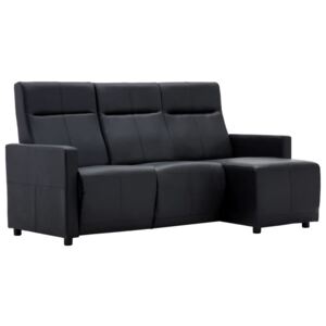 VidaXL Kutna nagibna sofa s presvlakom od umjetne kože crna