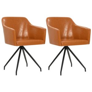 VidaXL Okretne blagovaonske stolice od umjetne kože 2 kom smeđe