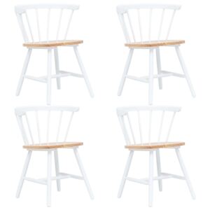 VidaXL Blagovaonske stolice od drva kaučukovca 4 kom bijele