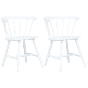 VidaXL Blagovaonske stolice od masivnog drva kaučukovca 2 kom bijele
