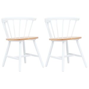 VidaXL Blagovaonske stolice od drva kaučukovca 2 kom bijele