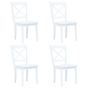 VidaXL Blagovaonske stolice od masivnog drva kaučukovca 4 kom bijele