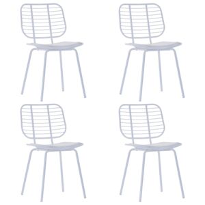 VidaXL Stolice sa sjedalima od umjetne kože 4 kom bijele čelične