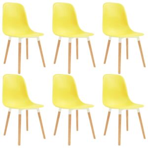 VidaXL Blagovaonske stolice 6 kom žute plastične