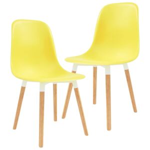 VidaXL Blagovaonske stolice 2 kom žute plastične