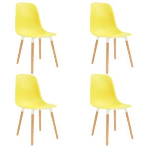 VidaXL Blagovaonske stolice 4 kom žute plastične