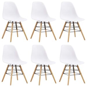 VidaXL Blagovaonske stolice od plastike 6 kom bijele
