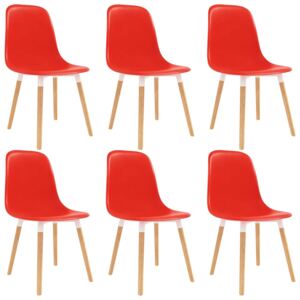 VidaXL Blagovaonske stolice 6 kom crvene plastične