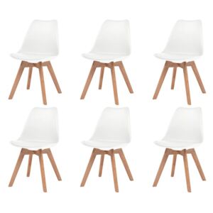 VidaXL Blagovaonske stolice od umjetne kože 6 kom bijele