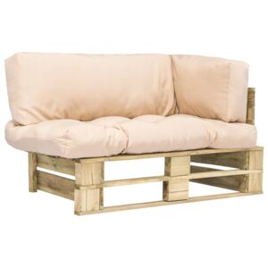 VidaXL Vrtna sofa od paleta s jastucima boje pijeska od borovine