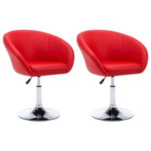 VidaXL Okretne blagovaonske stolice od umjetne kože 2 kom crvene