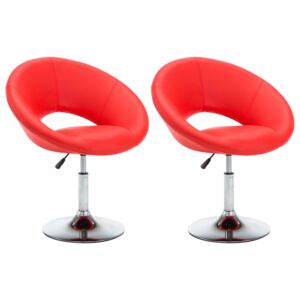 VidaXL Okretne blagovaonske stolice od umjetne kože 2 kom crvene