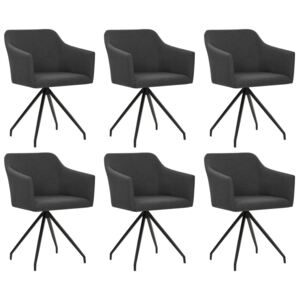 VidaXL Blagovaonske stolice od tkanine okretne 6 kom tamnosive