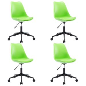 VidaXL Okretne blagovaonske stolice od umjetne kože 4 kom zelene