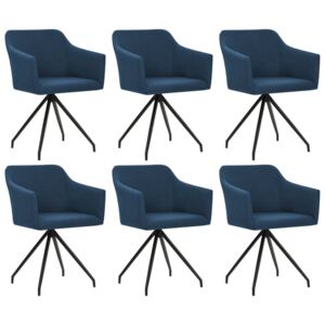 VidaXL Blagovaonske stolice od tkanine okretne 6 kom plave