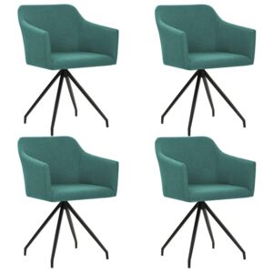 VidaXL Blagovaonske stolice od tkanine okretne 4 kom zelene